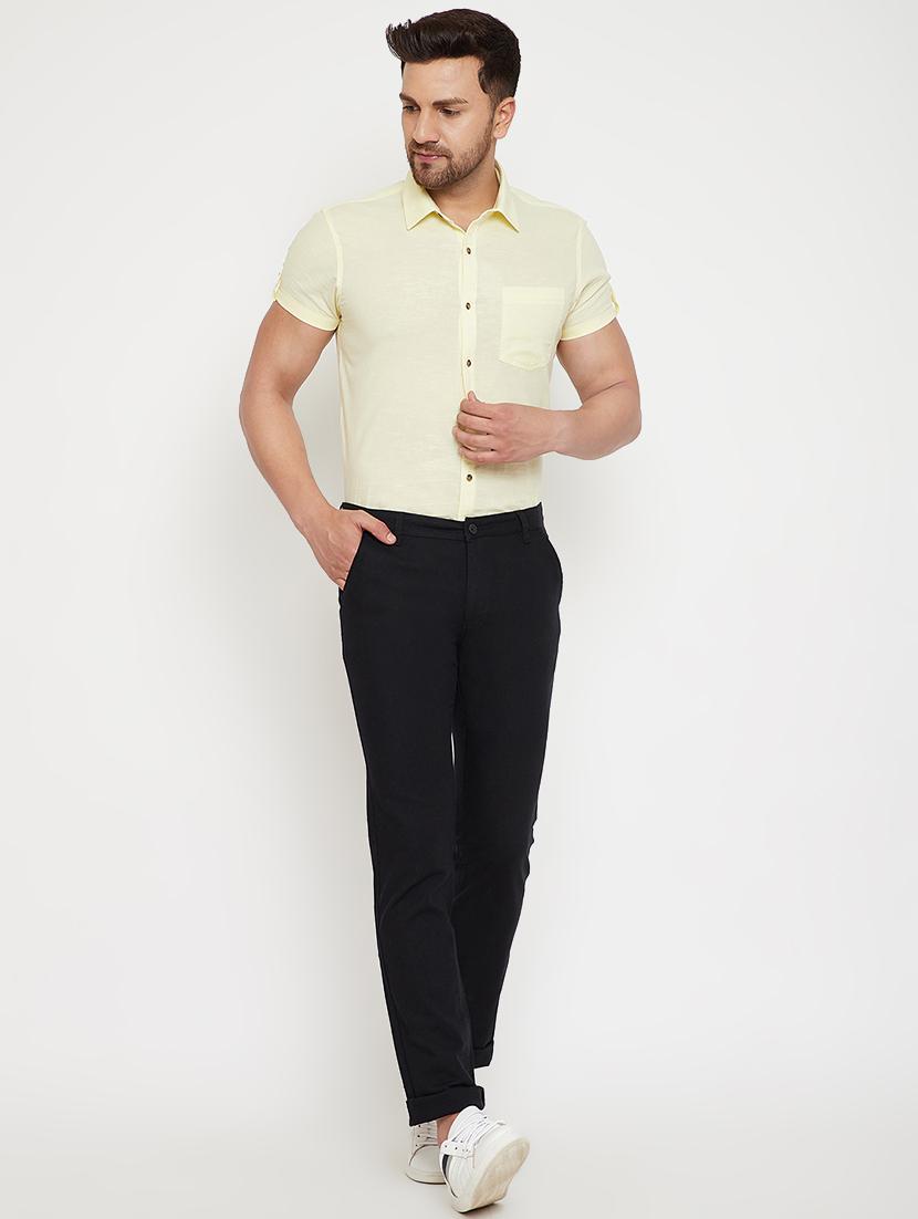black solid chinos - 17623953 - Standard Image - 3