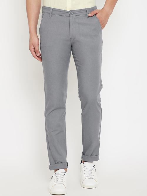 grey solid chinos  - 17623954 -  Standard Image - 0