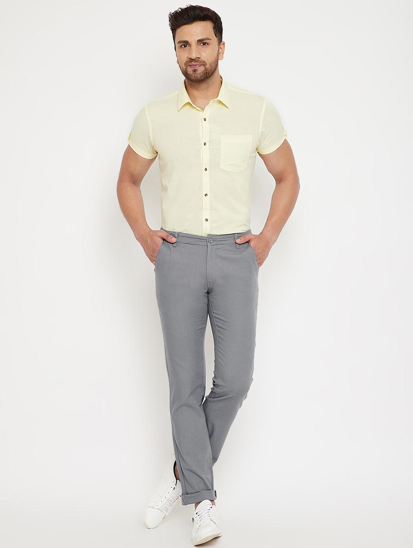 grey solid chinos - 17623954 - Standard Image - 3