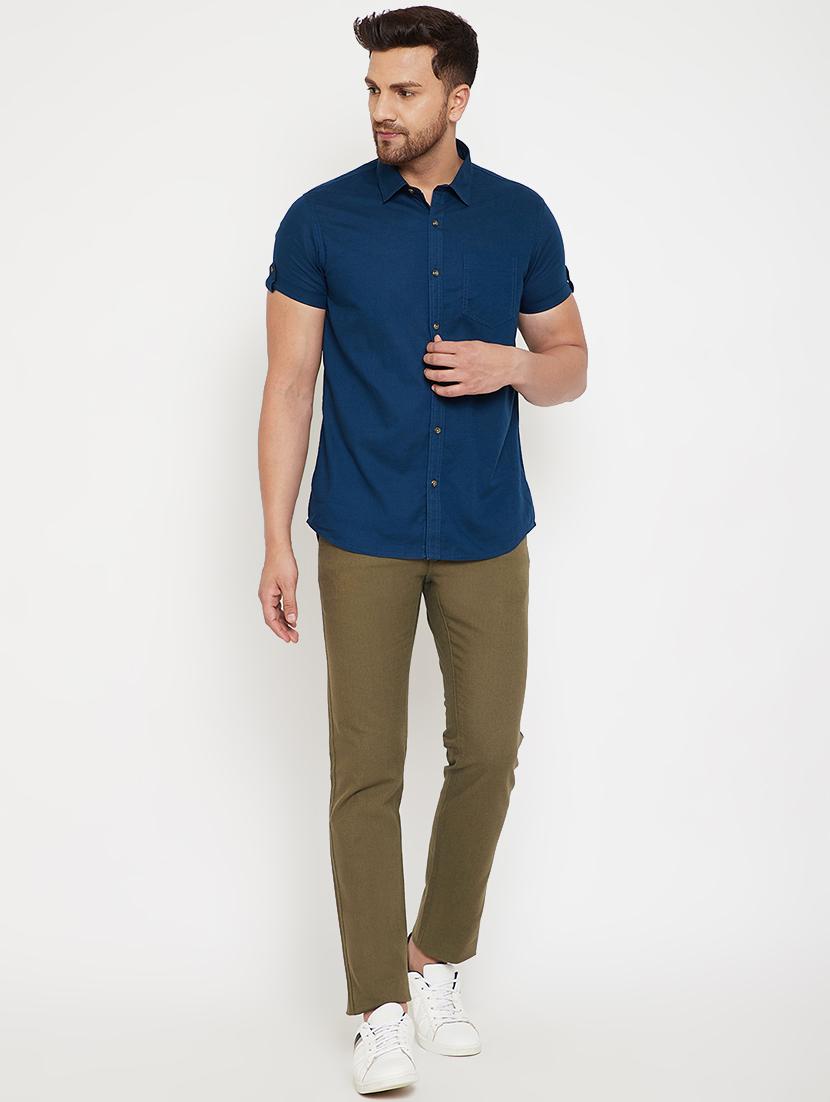 green solid chinos - 17623957 - Standard Image - 3
