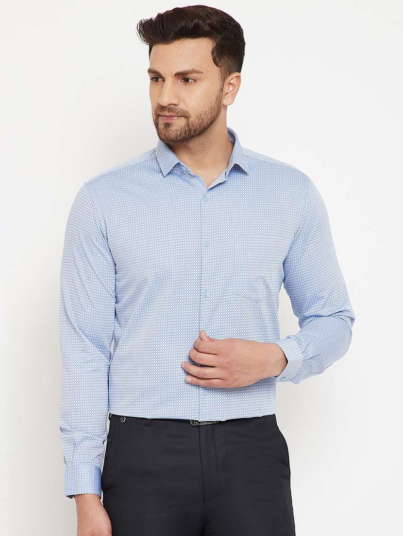 blue printed formal shirt - 17623994 - Zoom Image - 0