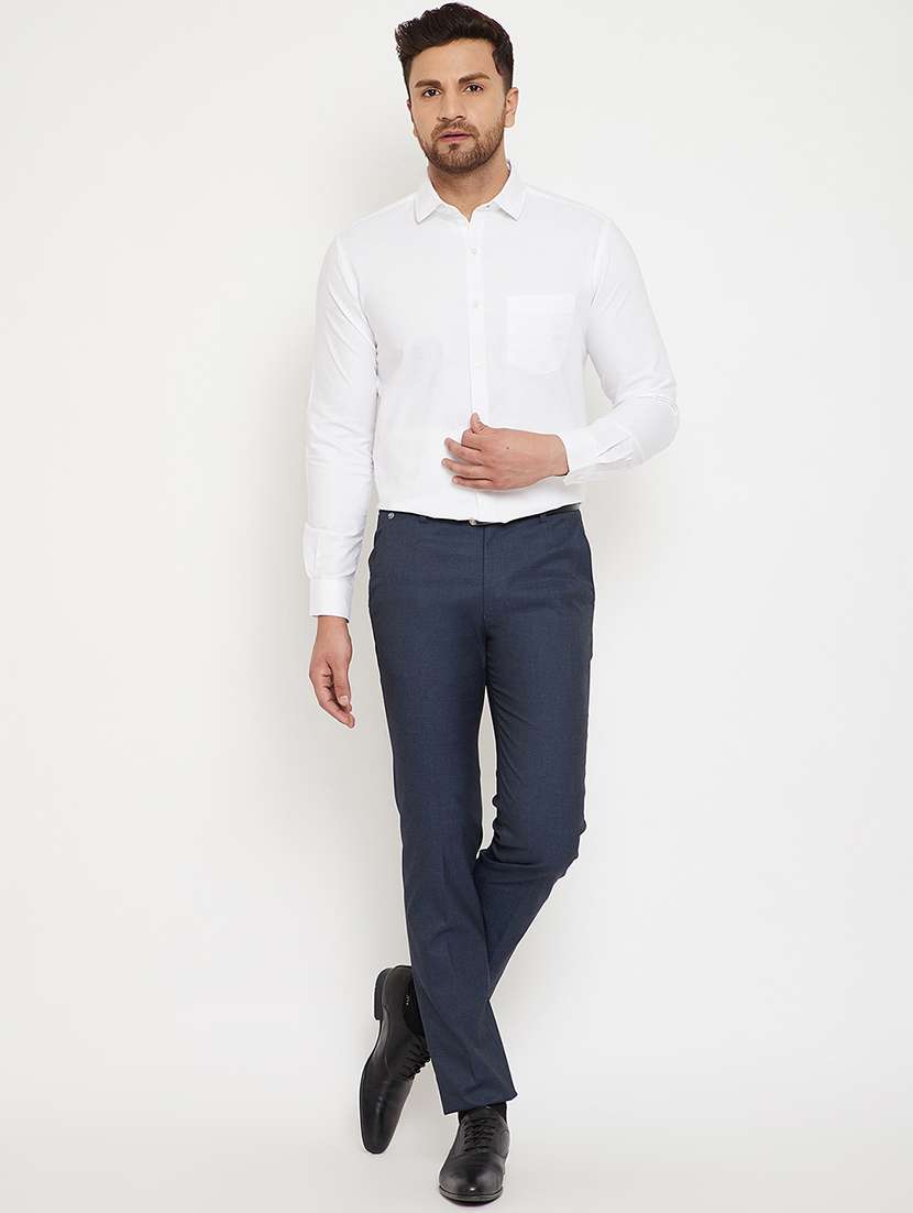 white solid formal shirt - 17624012 -  Standard Image - 3