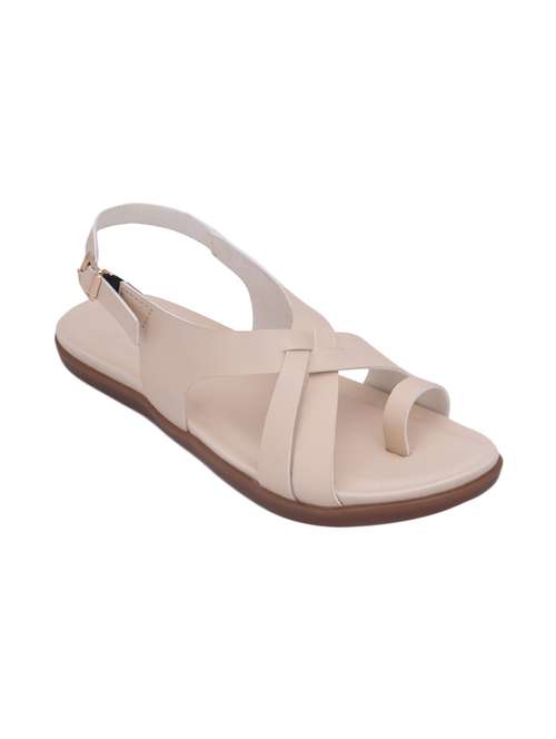 white synthetic ankle strap sandals - 17624252 - Standard Image - 0