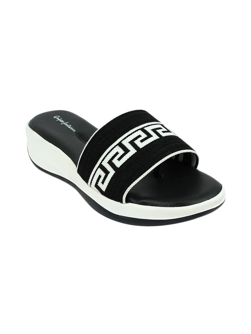 black synthetic slip on sandals - 17624448 - Zoom Image - 0