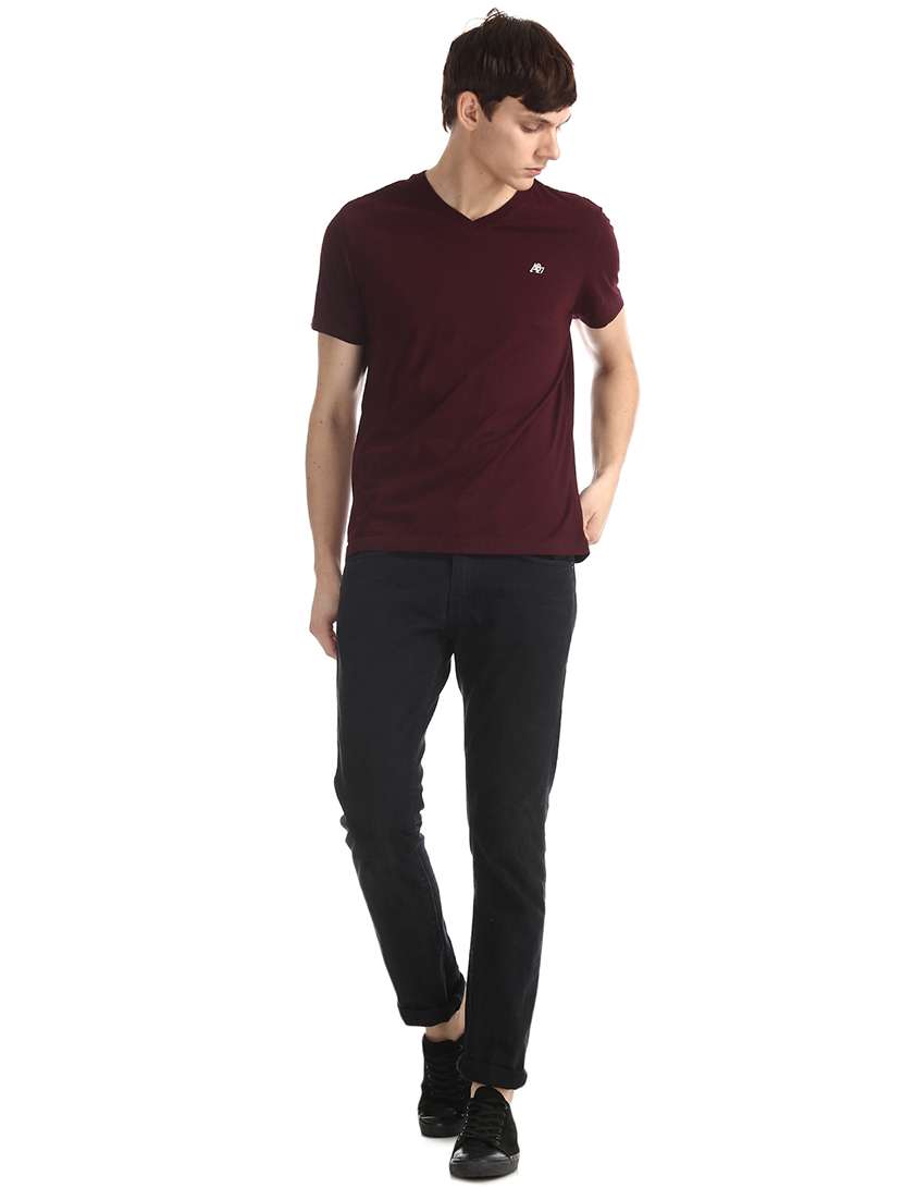 burgundy solid t-shirt - 17626097 -  Standard Image - 3