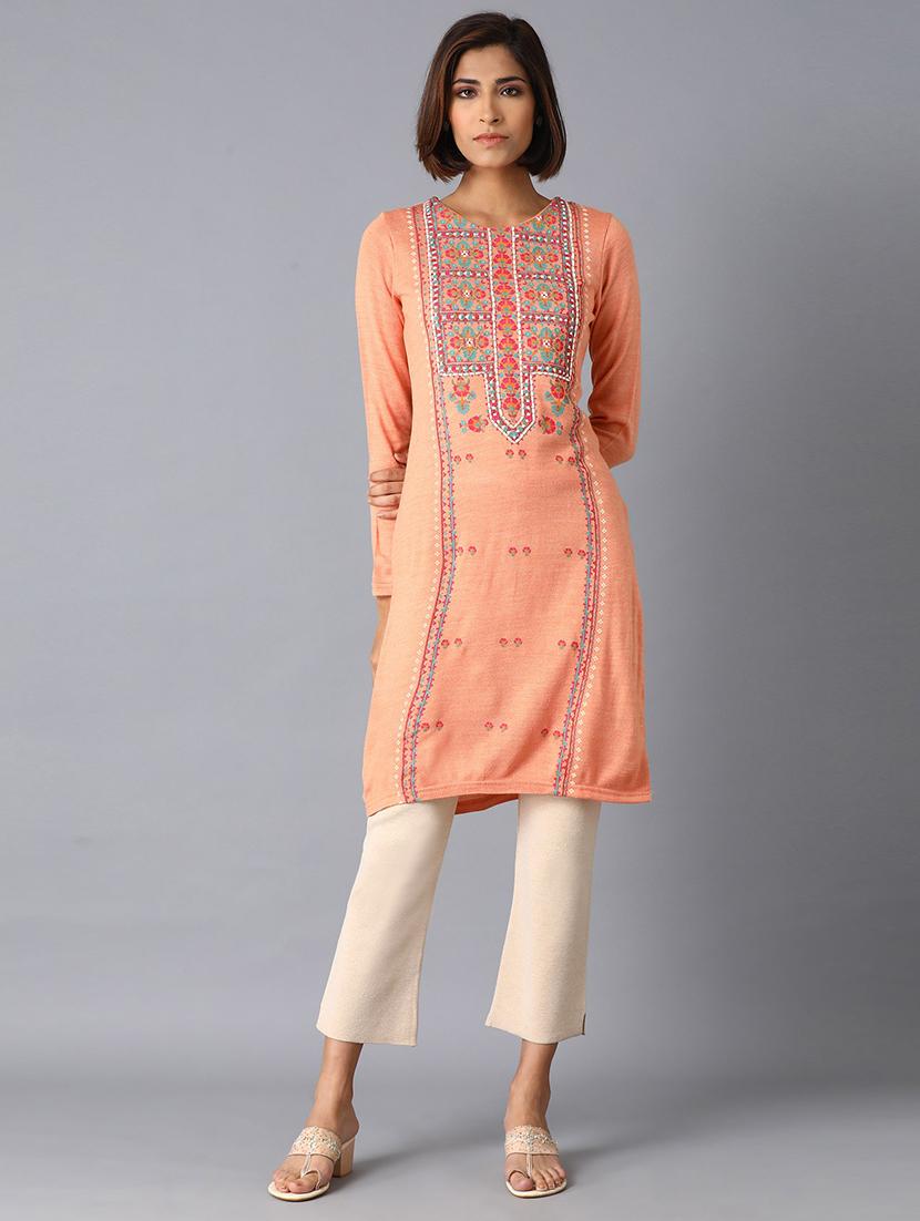 embroidered a-line kurta - 17627386 -  Zoom Image - 0