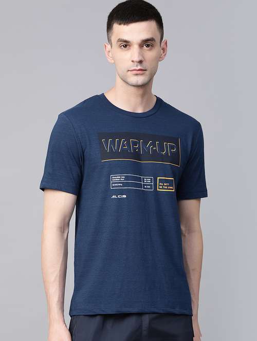 navy blue printed t-shirt - 17628163 -  Standard Image - 0