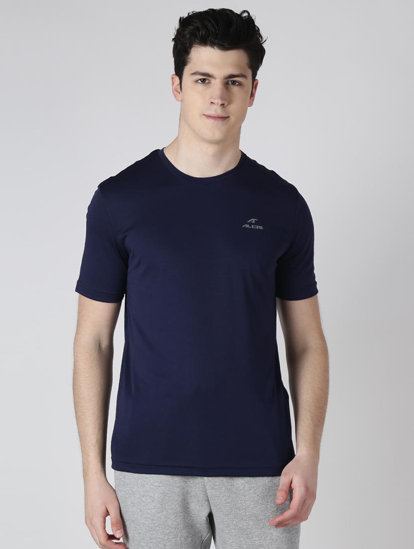 navy blue solid t-shirt - 17628183 - Zoom Image - 0