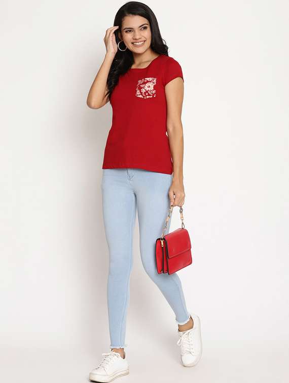 round neck solid tee - 17629723 - Standard Image - 3