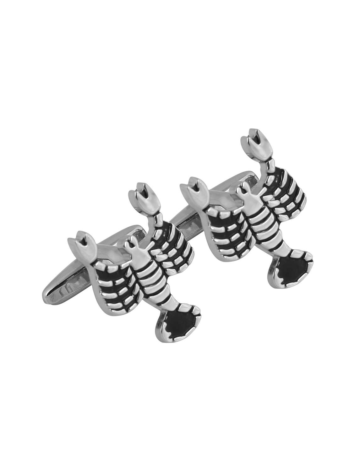 silver metal cufflink