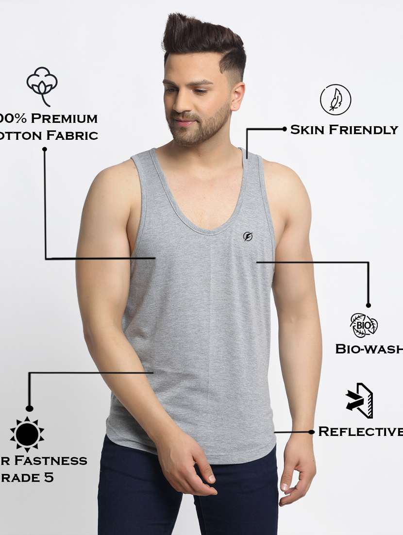 grey solid vest - 17630303 -  Standard Image - 3