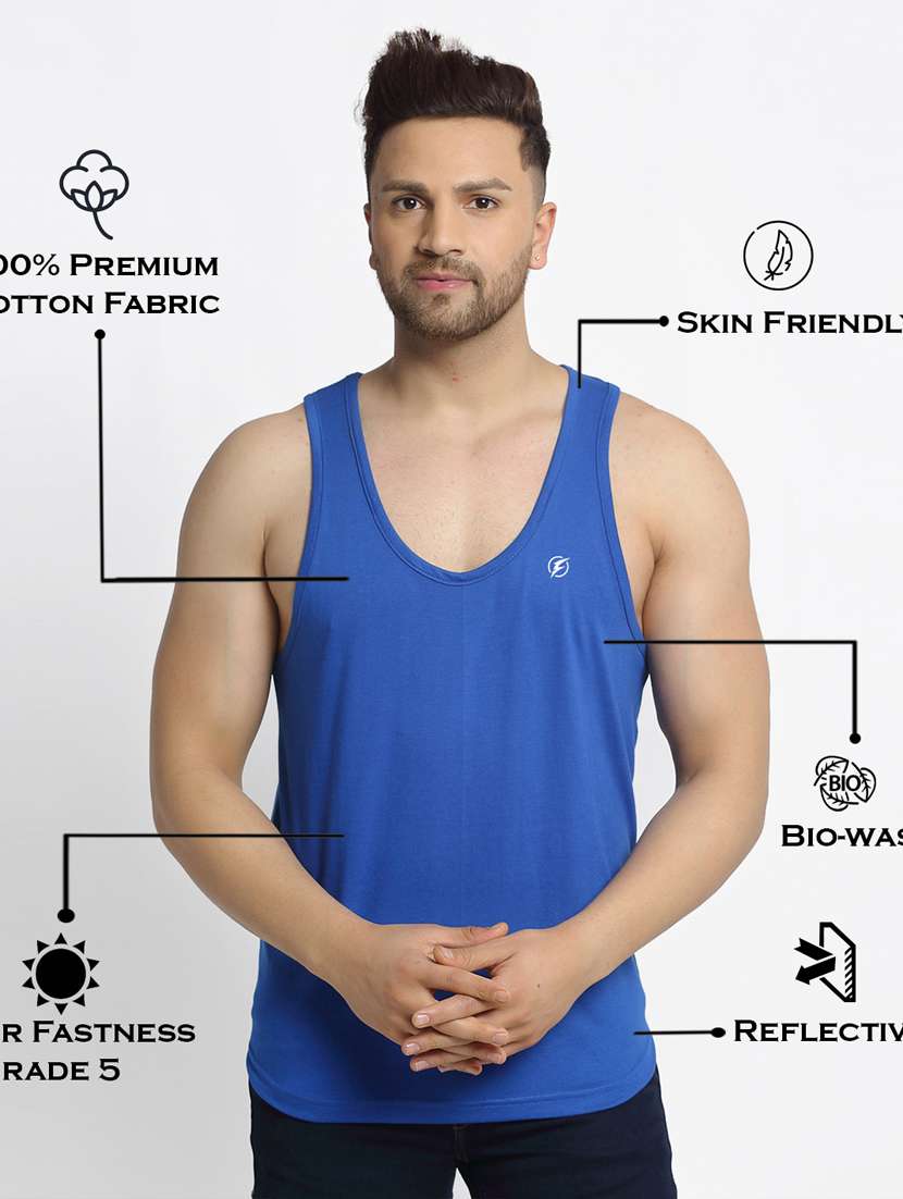 blue solid vest - 17630304 -  Standard Image - 3