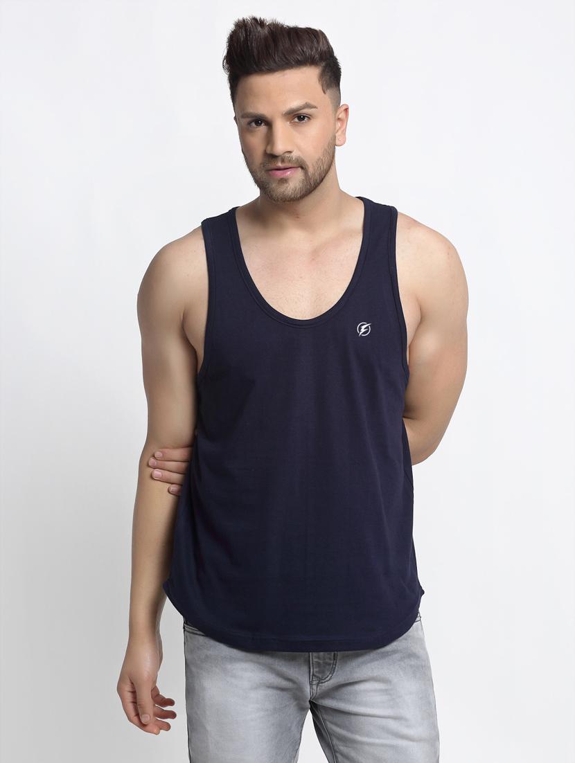 navy blue solid vest - 17630309 - Zoom Image - 0