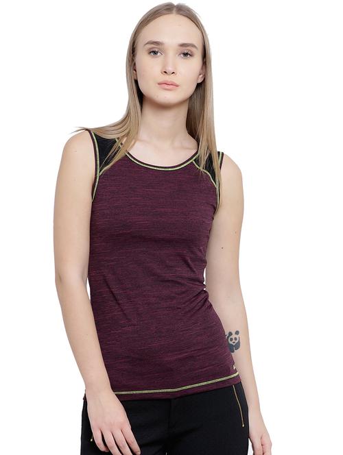 round neck melange top - 17633053 - Standard Image - 0