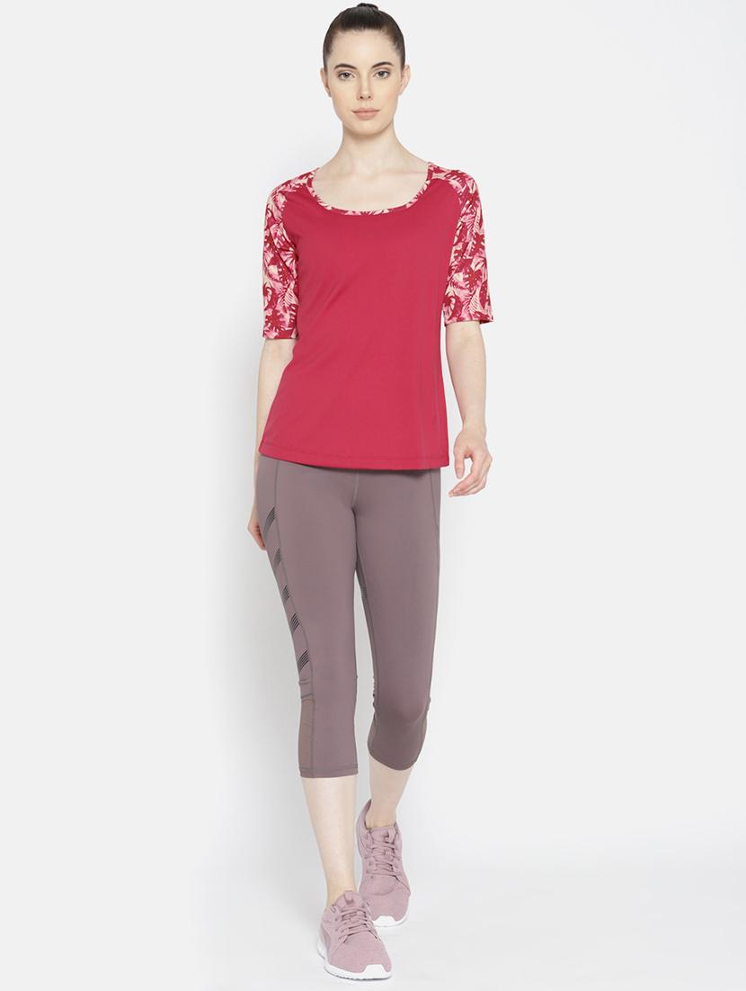 printed sleeves solid top - 17633055 - Standard Image - 3