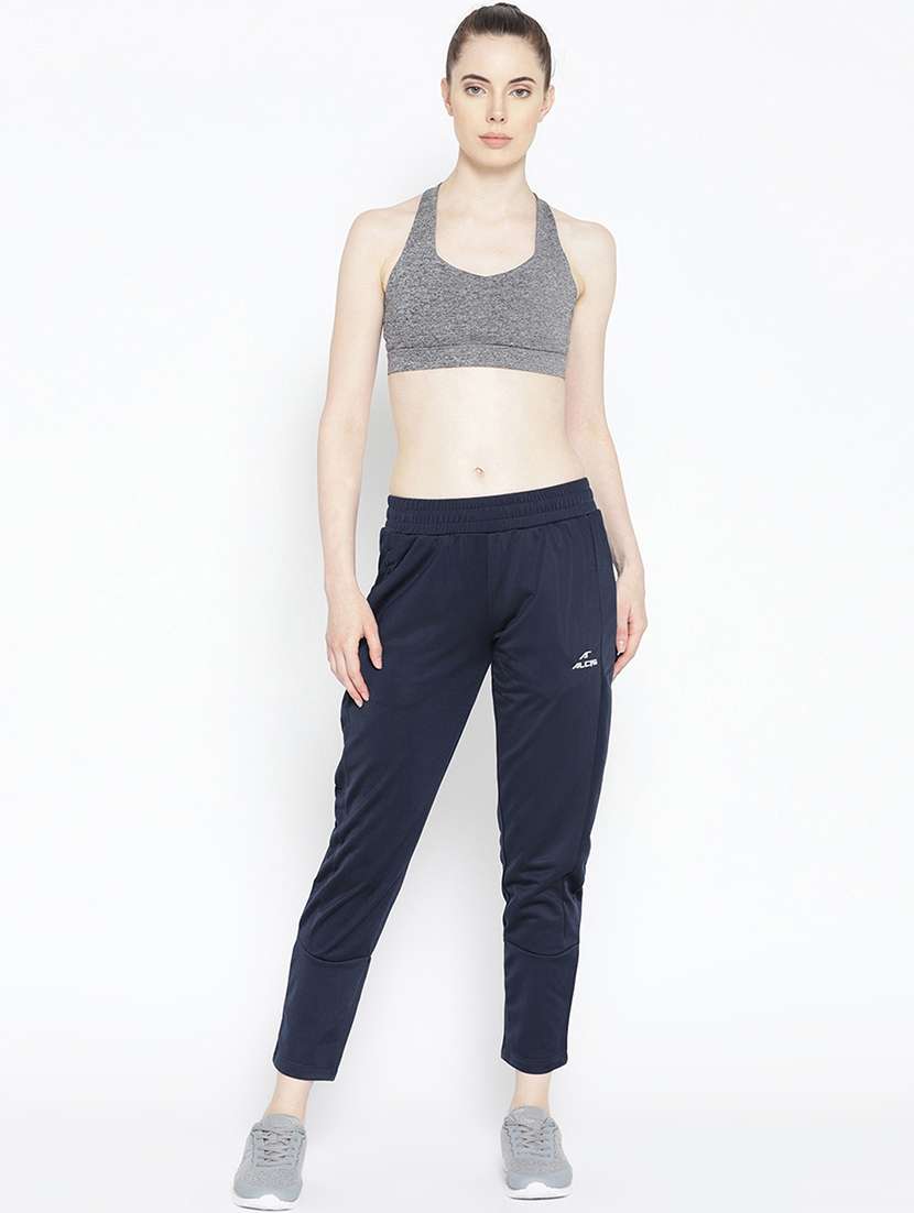 mid rise solid track pants - 17633084 - Standard Image - 3