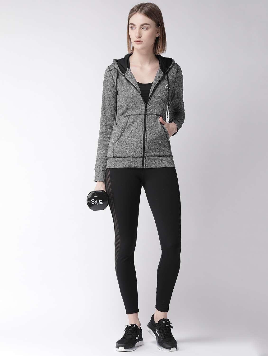 hooded neck melange jacket  - 17633088 -  Standard Image - 3