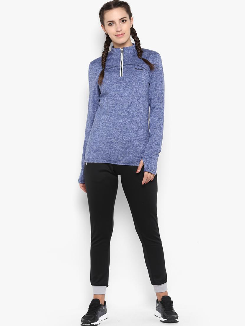 thumb hole sleeves melange top - 17633097 - Standard Image - 3