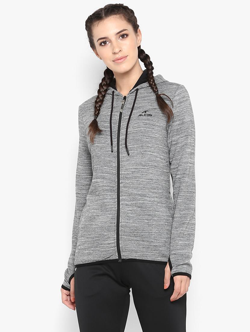 hooded neck melange jacket  - 17633103 -  Zoom Image - 0