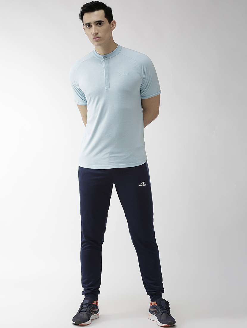 navy blue color block full length track pant - 17633126 -  Standard Image - 3