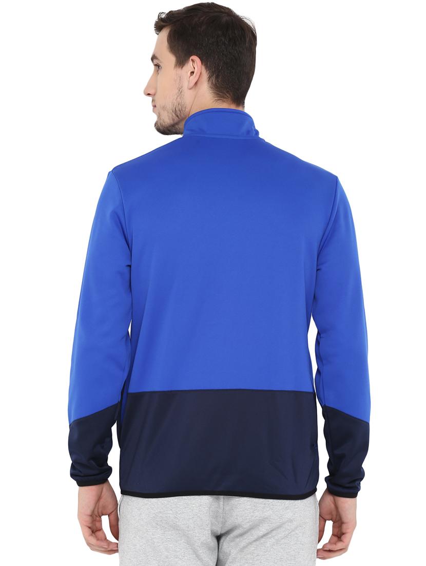 blue color block casual jacket - 17633132 - Standard Image - 3