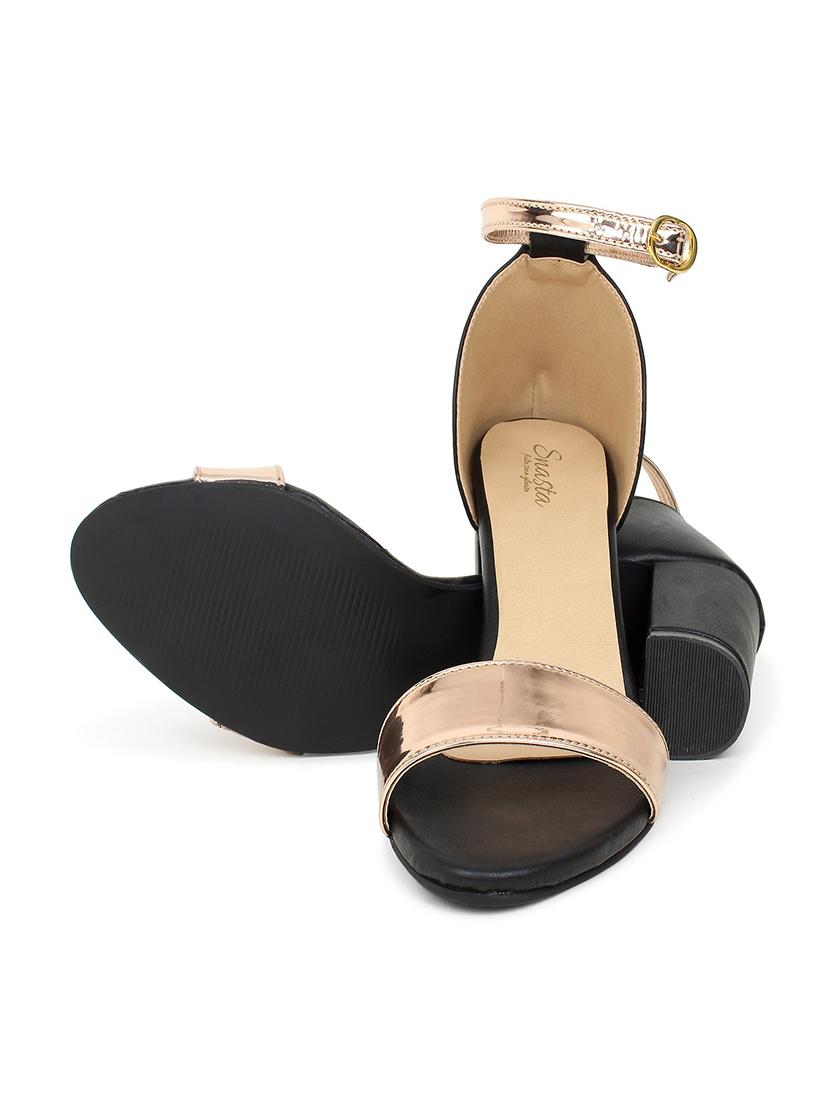 copper patent leather closed back sandals - 17636408 - Standard Image - 3