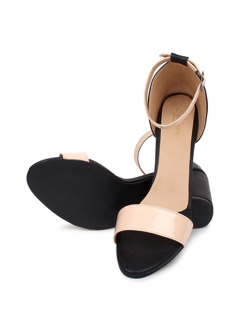 nude patent leather closed back sandals - 17636409 -  Standard Image - 3