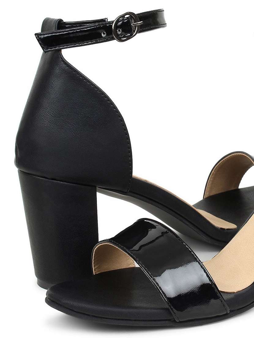 black patent leather closed back sandals - 17636410 -  Standard Image - 5