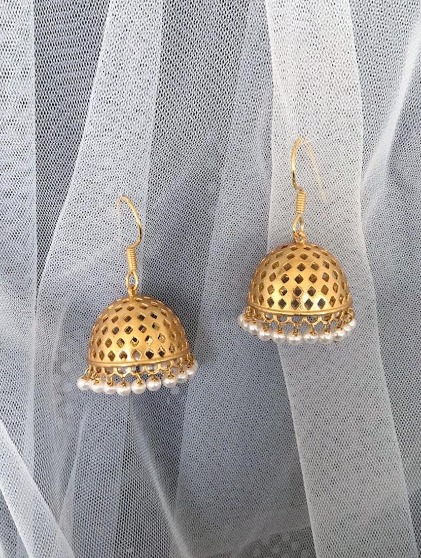 gold plated jhumka earring - 17637495 -  Zoom Image - 0