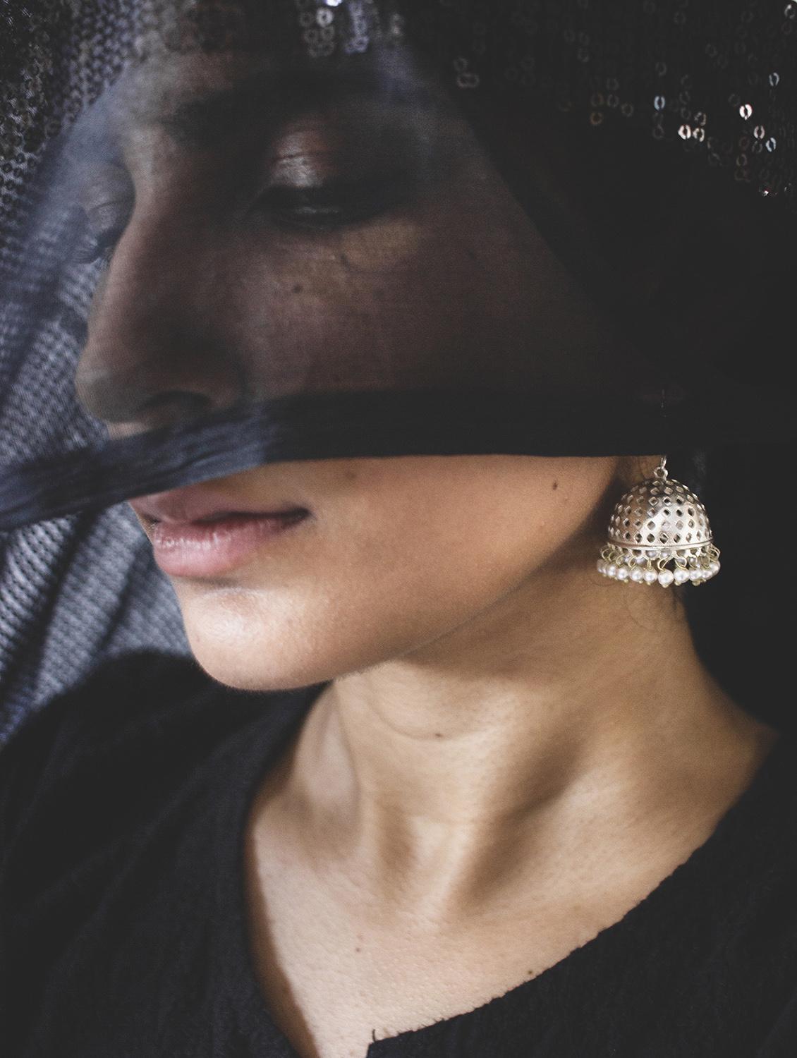 silver plated jhumka earring - 17637496 - Standard Image - 3