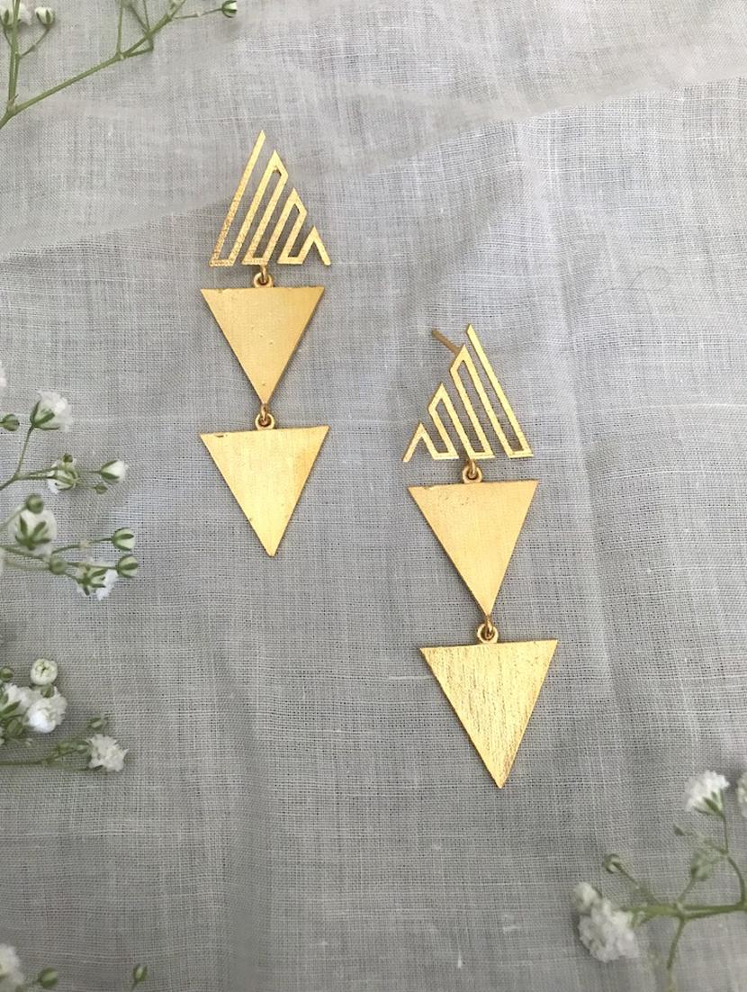 gold plated drop earring - 17637511 -  Zoom Image - 0
