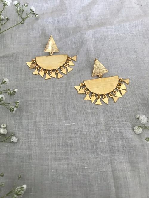 gold plated drop earring - 17637514 -  Standard Image - 0