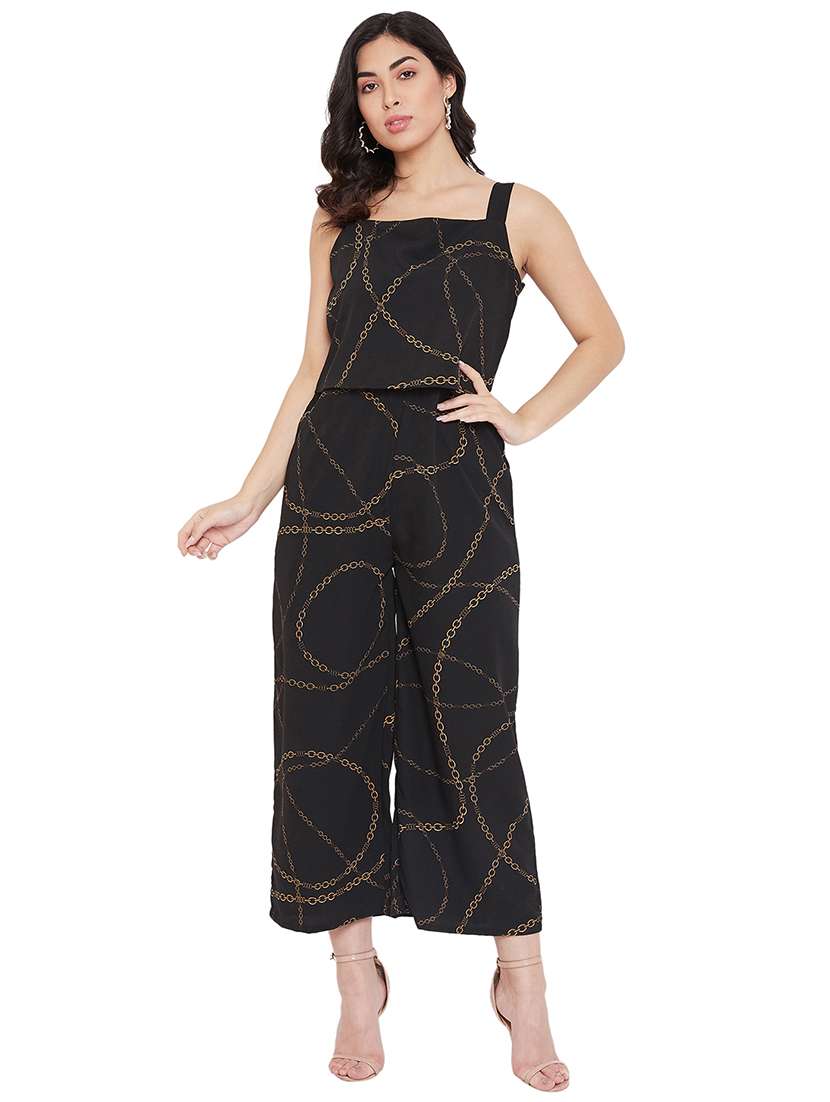 shoulder strap printed full leg jumpsuit - 17639970 - Zoom Image - 0
