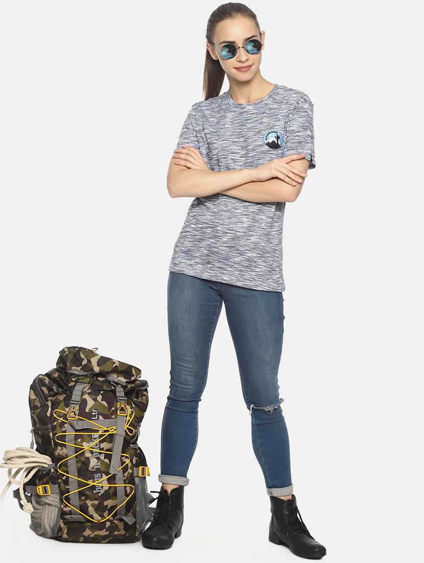 women's placement print round neck t-shirt - 17640197 - Standard Image - 3