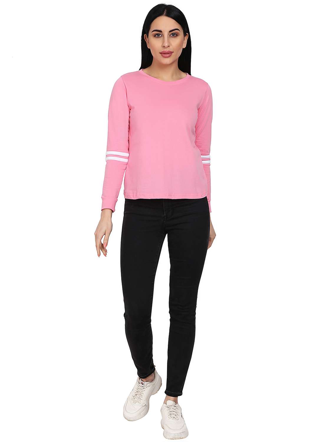 women's chest print round neck t-shirt - 17641990 -  Standard Image - 3