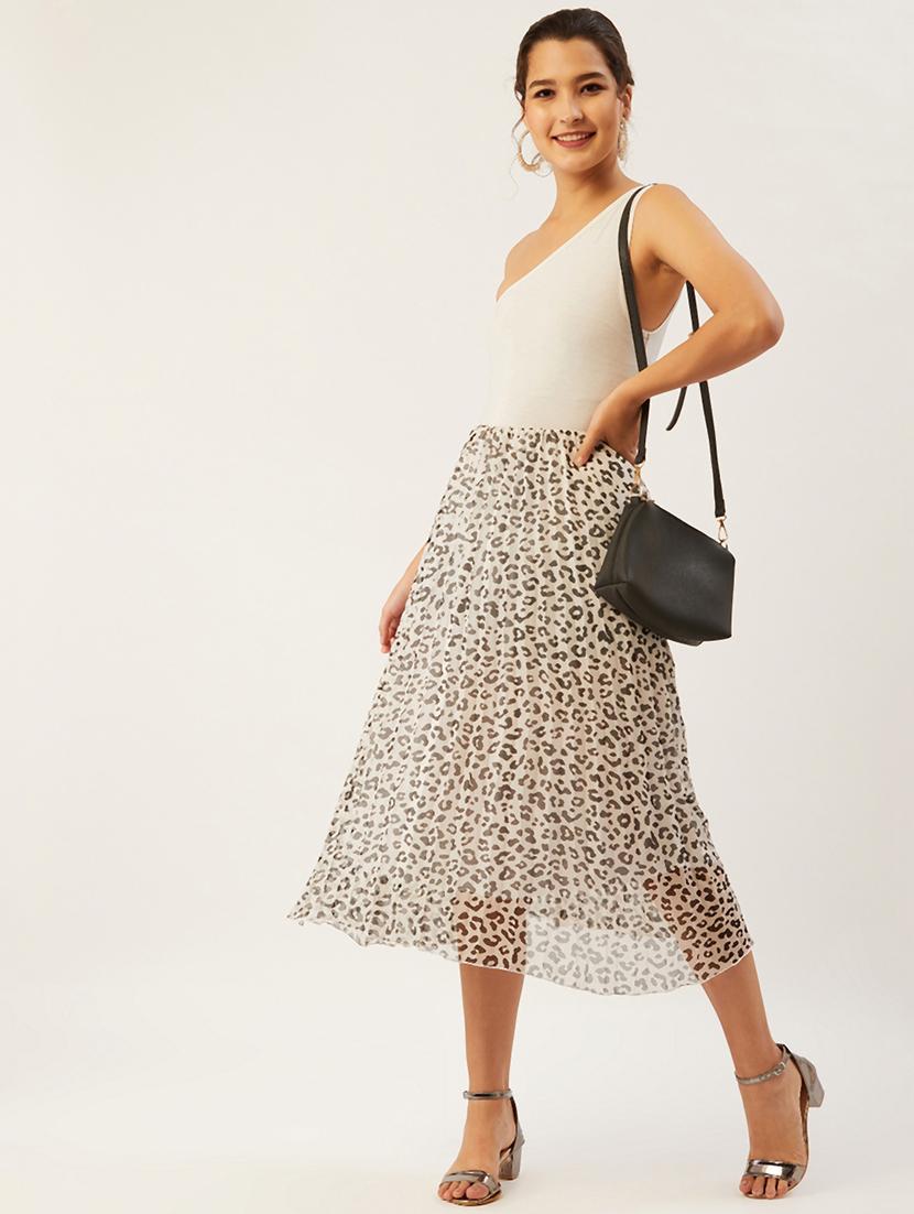 high rise animal flared skirt - 17642026 - Standard Image - 3