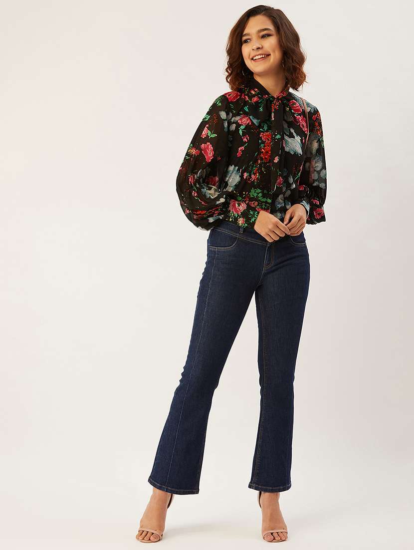 tie up neck floral top - 17642113 - Standard Image - 5