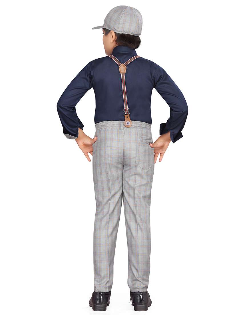 grey cotton blend suit sets  - 17646550 -  Standard Image - 3