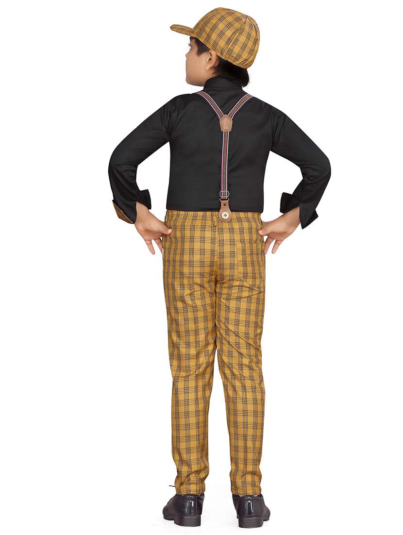 yellow cotton blend suit sets  - 17646551 -  Standard Image - 3