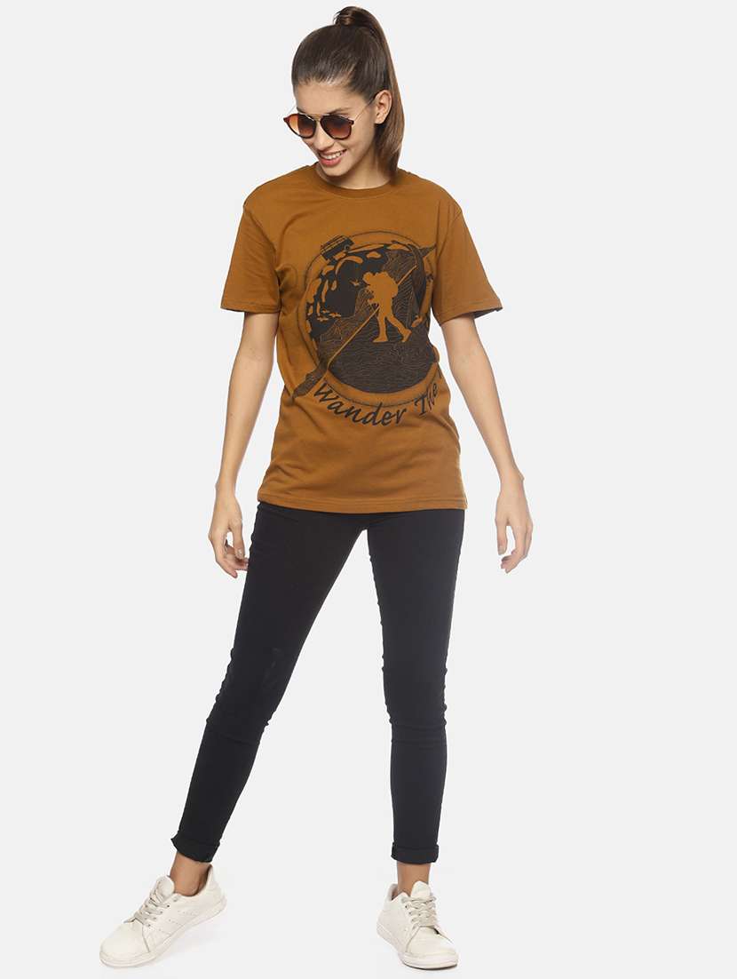 women's front print round neck t-shirt - 17646647 -  Standard Image - 3