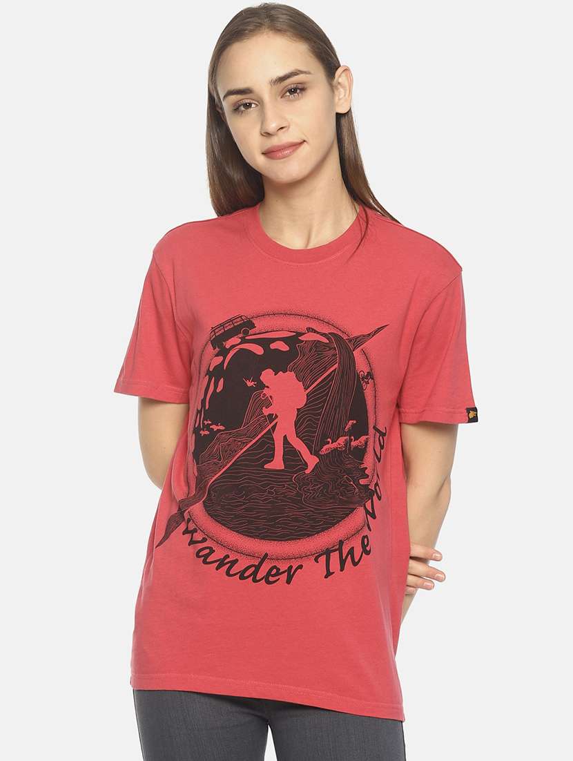 women's front print crew neck t-shirt