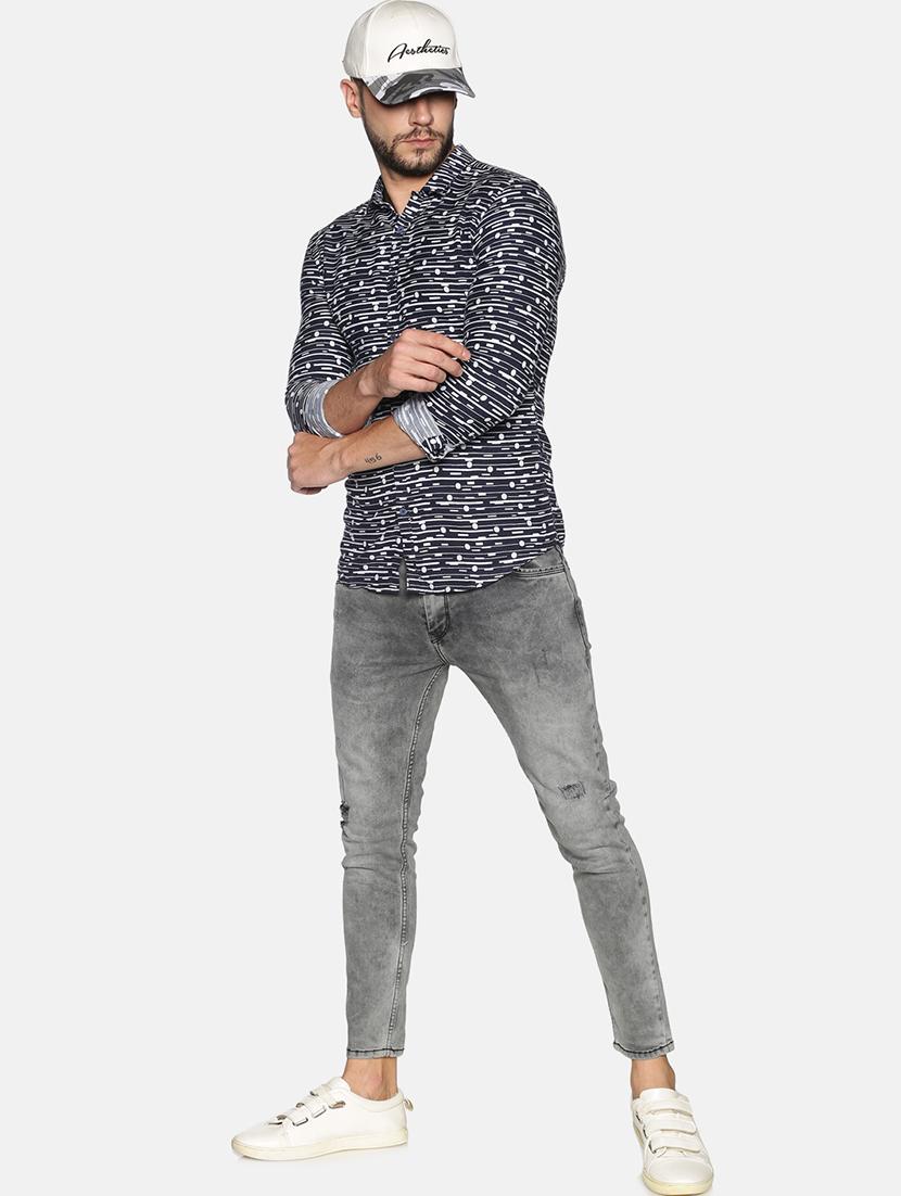 mens geometric casual shirt - 17646722 - Standard Image - 3
