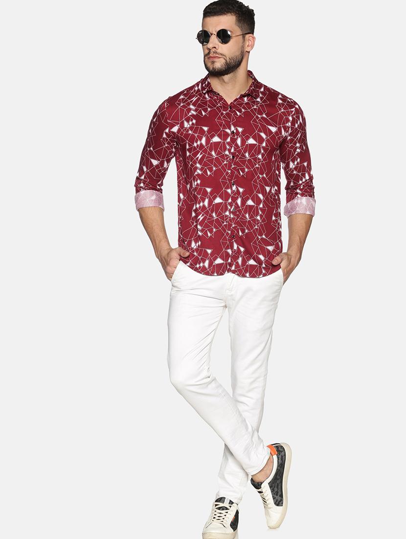 mens geometric casual shirt - 17646723 - Standard Image - 3