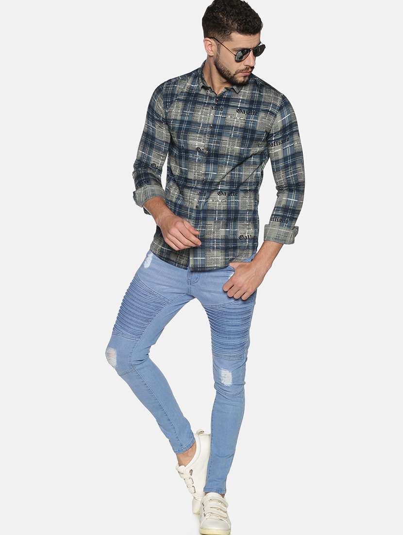 mens checks casual shirt - 17646734 - Standard Image - 3