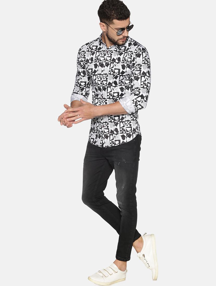 mens printed casual shirt - 17646741 - Standard Image - 3