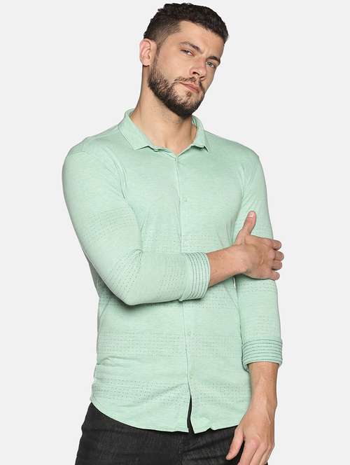 mens self design casual shirt - 17646770 - Standard Image - 0