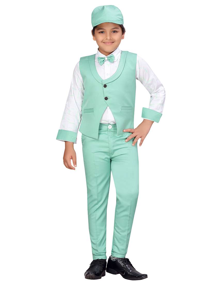 green cotton blend suit sets - 17646774 - Zoom Image - 0
