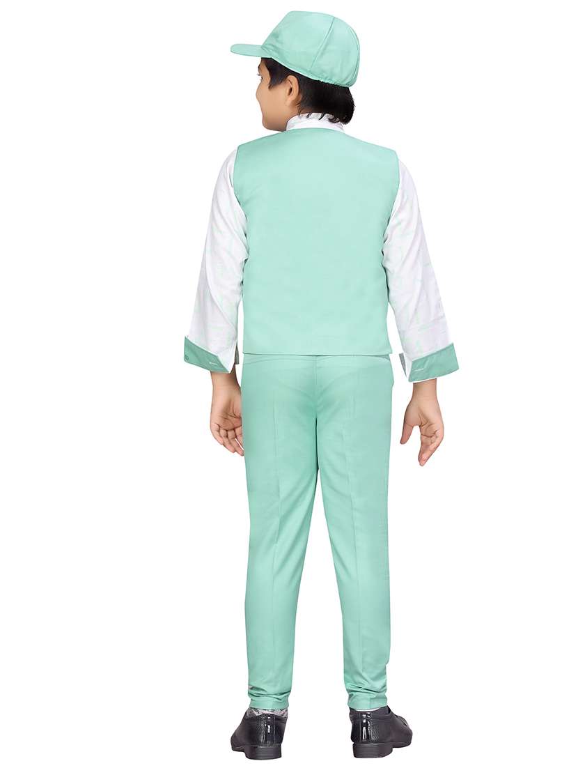 green cotton blend suit sets - 17646774 - Standard Image - 3