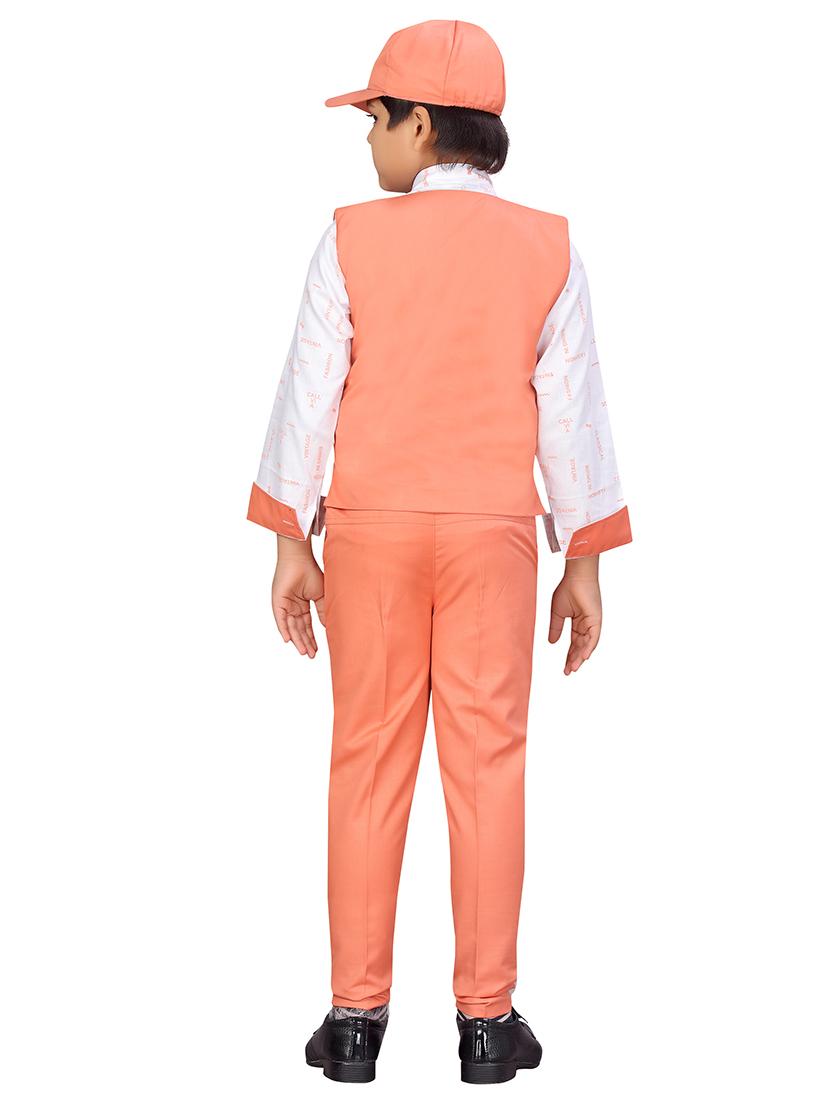 orange cotton blend suit sets - 17646775 - Standard Image - 3
