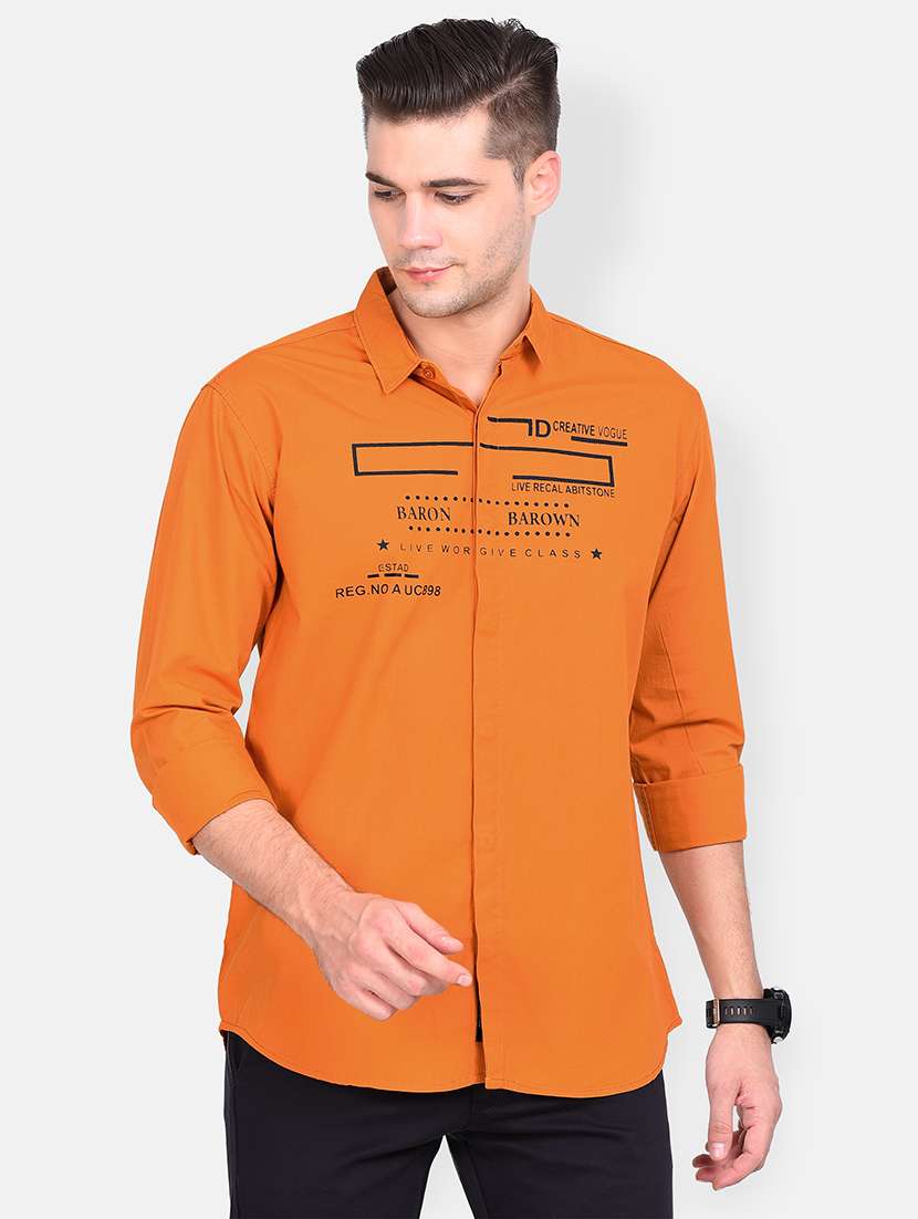 orange printed casual shirt - 17646880 - Zoom Image - 0